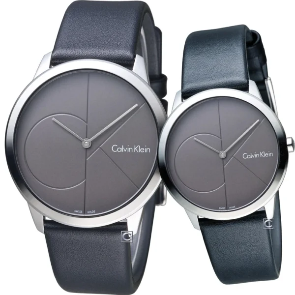 com_zp_images_c52b64bb-4812-4251-8ac9-9c0b3b0f0bc5 Calvin Klein Minimal Grey Dial Black Leather Strap Watch for Men - K3M221C3