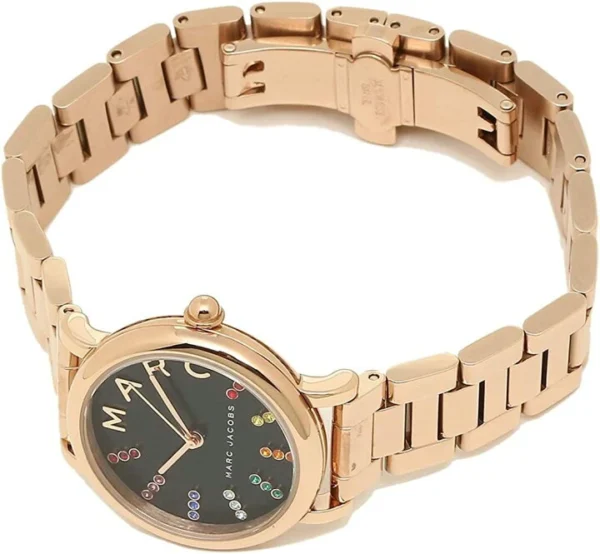 compass1678432087_efe19b31-bb4e-4c3a-af49-2dcdb3b7eee4 Marc Jacobs Roxy Black Dial Rose Gold Steel Strap Watch for Women - MJ3569