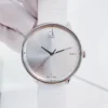 d53a1b24-df7e-4624-abc8-af26da88dce3_124f580d-0c63-4213-9bb0-a94394340f6a Calvin Klein Accent Silver Dial White Leather Strap Watch for Men - K2Y2X1KW