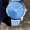 Calvin Klein City Blue Dial Blue Leather Strap Watch for Women - K2G231VN