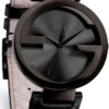 Gucci Interlocking G XL Black Dial Red & Green Leather Strap Watch For Men - YA133206