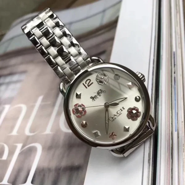 e241d556ea4d230409b4c4b2d8a90222_5ba281e4-bb55-4902-8954-fd496428cd8d Coach Delancey White Dial Silver Steel Strap Watch for Women - 14502810