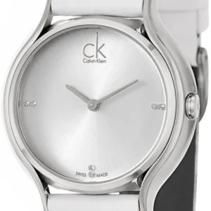 ebf9e05851e811156bfa578752b11423_93dfc114-d5cb-4460-82b8-16c8fce7c870 Calvin Klein Skirt White Dial White Leather Strap Watch for Women - K2U231KW