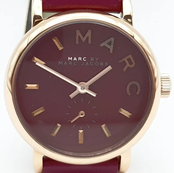 f433bf789f22c6cb3dde0fef59330f5f_full-675051 Marc Jacobs Baker Maroon Dial Maroon Leather Strap Watch for Women - MBM1271