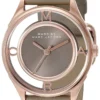 Marc Jacobs Tether Grey Dial Grey Leather Strap Watch for Women - MBM1375