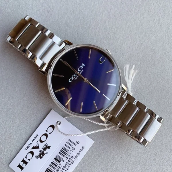 f5e0f26a-bf55-4861-ae55-87a1725f6f62 Coach Charles Blue Dial Silver Steel Strap Watch for Men - 14602429