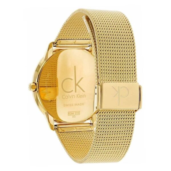 f60cdb58f619f15338bba2da3004776c Calvin Klein Minimal White Dial Gold Mesh Bracelet Watch for Men - K3M21526
