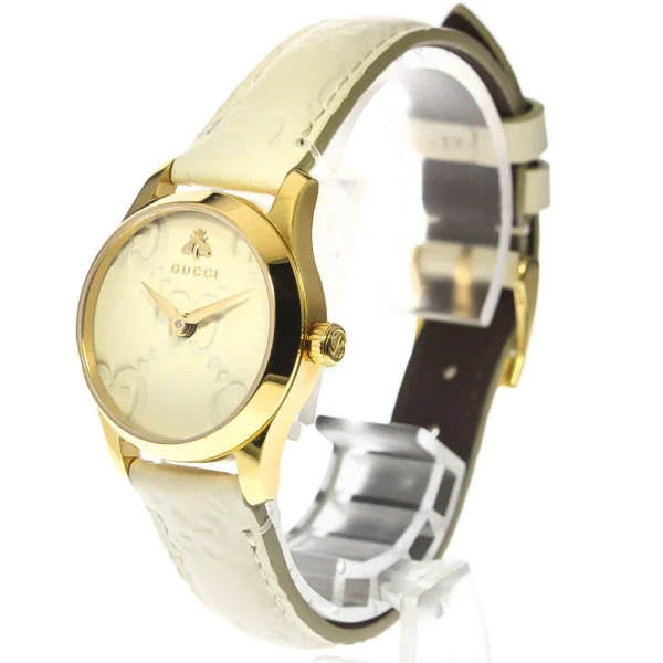 f90d3d7a-8e16-44b6-98bd-fe18a09c5b90-large Gucci G Timeless Quartz White Dial White Leather Strap Watch For Women - YA126580A