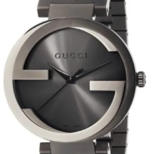 Gucci G Interlocking Quartz Grey Dial Grey Steel Strap Watch For Men - YA133210