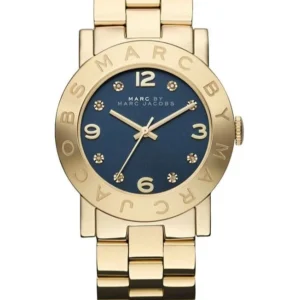 fbbd497bbb57747a911eda9be0f8e544 Marc Jacobs Amy Green Dial Gold Steel Strap Watch for Women - MBM8619