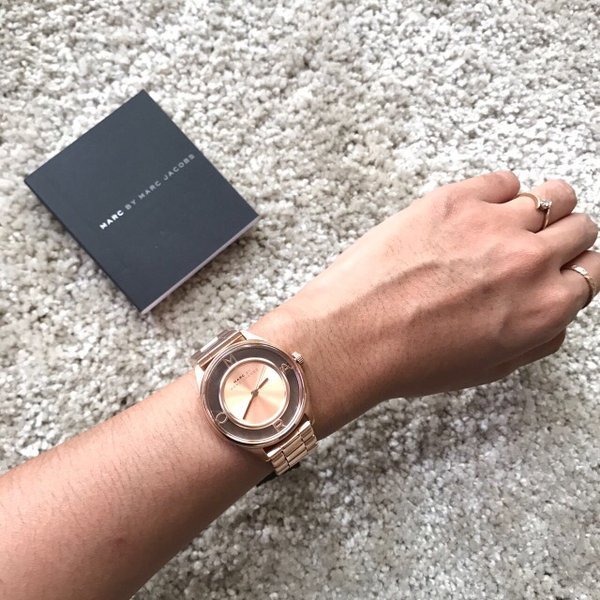 fda3261938ede8fc999e65db16c23b3a Marc Jacobs Tether Transparent Rose Gold Dial Rose Gold Steel Strap Watch for Women - MBM3414
