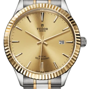 featured_img_M12713-0001 Tudor Style Automatic Gold Dial Two Tone Steel Strap Watch for Men - M12713-0001