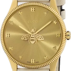 gcc-087-gucci-watch-g-timeless-ladies-ya1264180copy Gucci G Timeless Quartz Gold Dial Beige Leather Strap Watch For Women - YA1264180