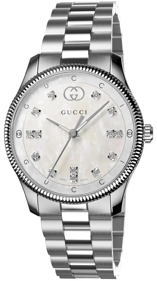 gcc-161-gucci-watch-g-timeless-29mm-ladies-ya1265064 Gucci G Timeless Diamonds White Dial Silver Steel Strap Watch for Women - YA1265064