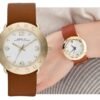 Marc Jacobs Amy White Dial Brown Leather Strap Watch for Women - MBM8574