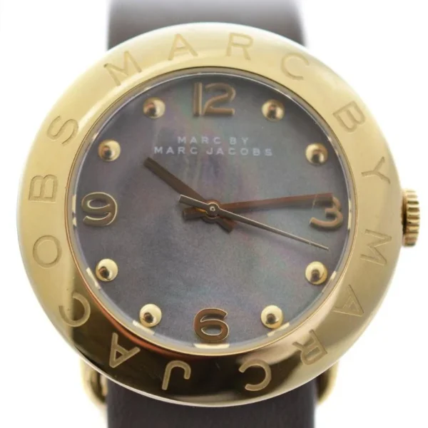 goldeco_xx-08081-cs_1 Marc Jacobs Amy Grey Dial Grey Leather Strap Watch for Women - MBM1287