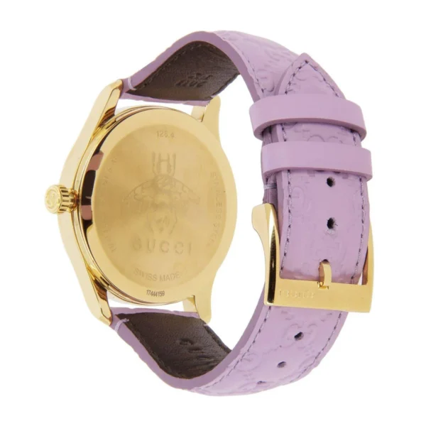 gucci-Lilac-Womens-Watch Gucci G Timeless Quartz Lilac Dial Lilac Leather Strap Watch For Women - YA1264098