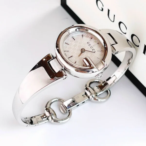 gucci-YA134511 Gucci Guccissima Quartz Silver Dial Silver Steel Strap Watch For Women - YA134511