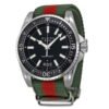 gucci-YA136206 Gucci Dive Black Dial Two Tone NATO Strap Watch For Men - YA136206