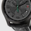 Gucci G Timeless Chronograph Black Dial Black Leather Strap Watch For Men - YA126244