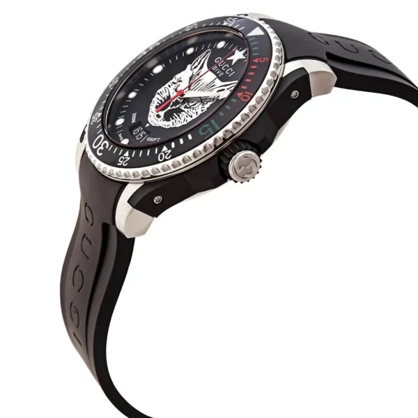 gucci-dive-quartz-black-dial-ladies-watch-ya136320--_2_4b4daaeb-1b45-46bf-a96d-8c5bab5104e3-667216 Gucci Dive Feline Black Dial Black Rubber Strap Watch For Men - YA136323