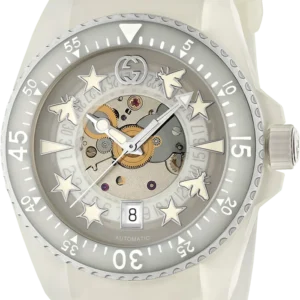 gucci-dive-watch-40mm3 Gucci Dive Automatic White Dial White Rubber Strap Unisex Watch - YA136342