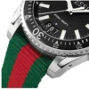 gucci-dive-ya136206-green-and-red-nylon-strap-mens-watchbracelet-color-multicolored-movement-quartz-_1-748953 Gucci Dive Black Dial Two Tone NATO Strap Watch For Men - YA136206