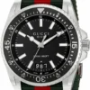 gucci-dive-ya136206-green-and-red-nylon-strap-mens-watchbracelet-color-multicolored-movement-quartz_60d0da96-f9e0-475e-b3f8-227fdba59491 Gucci Dive Black Dial Two Tone NATO Strap Watch For Men - YA136206
