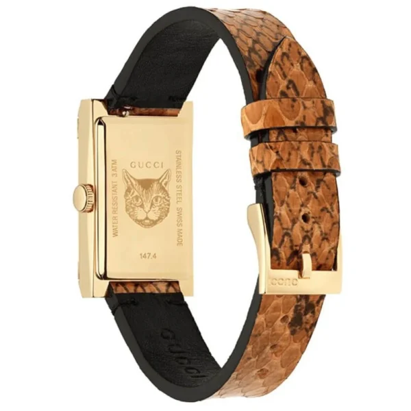 gucci-donna-ya147402-g-frame-quarzo-orologio-975-157920_c5b00461-391a-4fb1-8e3f-4776aaf1e1d3 Gucci G-Frame Mother of Pearl Dial Brown Leather Snakeskin Strap Watch For Women - YA147402