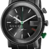 Gucci G Chrono Black Dial Black Steel Strap Watch For Men - YA101331