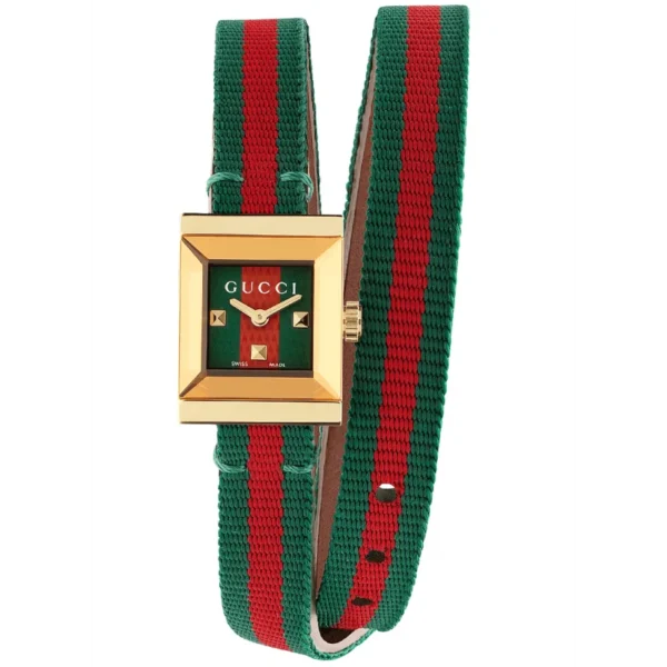Gucci G-Frame Multicolored Dial Two Tone Nylon Strap Watch For Women - YA128527