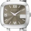 Gucci G-Gucci Brown Dial Silver Steel Strap Watch For Women - YA125413