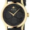 gucci-g-timeless-38mm-ya1264034a-p41019-26178_image Gucci G Timeless Quartz Black Dial Black Leather Strap Watch For Women - YA1264034A