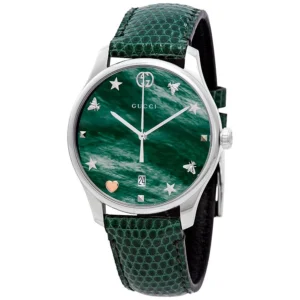 gucci-g-timeless-green-mother-of-pearl-dial-ladies-watch-ya1264042-762514 Gucci G-Timeless Mother of Pearl Green Dial Green Leather Strap Watch For Women - YA1264042