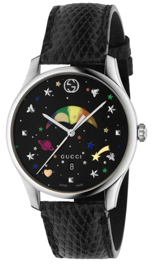 gucci-g-timeless-moonphase-ya1264045_4e051ca7-63f2-4b7e-8e36-796362e67677 Gucci G-Timeless Moonphase Black Dial Black Leather Strap Watch For Men - YA1264045