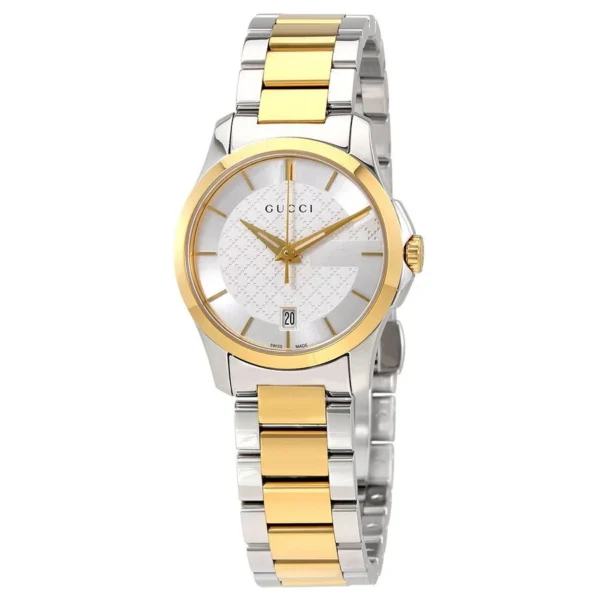 gucci-g-timeless-silver-dial-ladies-two-tone-watch-ya126563-273255 Gucci G Timeless Silver Dial Two Tone Steel Strap Watch For Women - YA126563