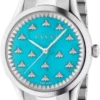 Gucci G Timeless Quartz Turquoise Dial Silver Steel Strap Unisex Watch - YA1265044