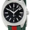 Gucci GG2570 Quartz Black Dial Green & Red Nylon Strap Watch For Men - YA142305