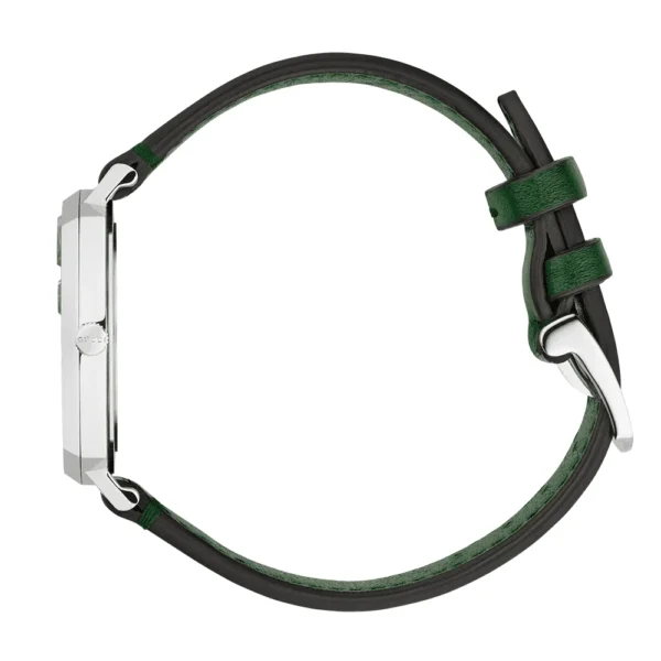 gucci-grip-35mm-brushed-steel-case-green-leather-strap-watch-p18040-31340_image-196184 Gucci Grip Quartz Silver Dial Green Leather Strap Unisex Watch - YA157406