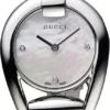 gucci-horsebit-collection-women-s-swiss-watch-28mm5 Gucci Horsebit Collection Diamonds Mother of Pearl Dial Silver Steel Strap Watch For Women - YA139506