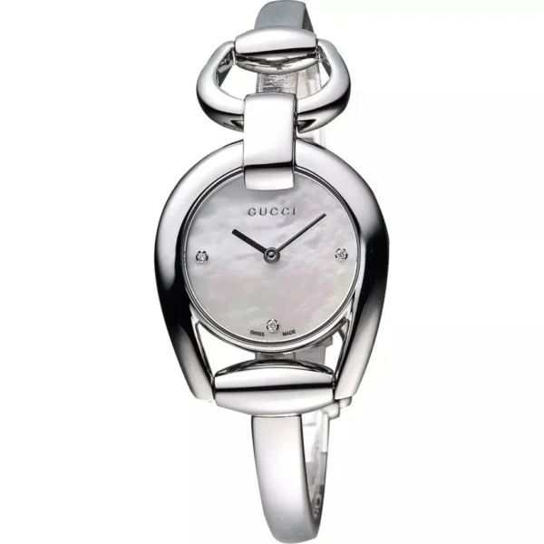 gucci-horsebit-collection-women-s-swiss-watch-28mm5.jpg_980_980 Gucci Horsebit Collection Diamonds Mother of Pearl Dial Silver Steel Strap Watch For Women - YA139506