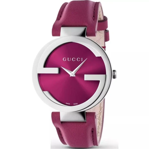 gucci-interlocking-g-pink-leather-ladies-watch-37mm1.jpg_980_980 Gucci Interlocking G Quartz Pink Dial Pink Leather Strap Watch For Women - YA133321