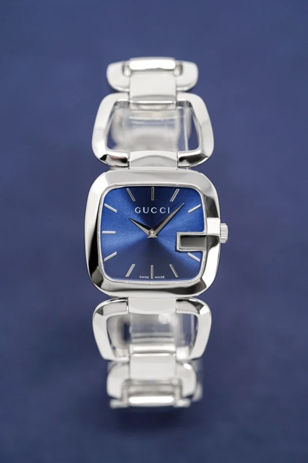 gucci-ladies-watch-g-30mm-silver-blue-ya125405-836688 Gucci G Gucci Blue Dial Silver Steel Strap Watch For Women - YA125508