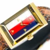 gucci-ladies-watch-g-frame-stripe-yellow-gold-ya147402-739007_2000x_b26cfdc1-4cd7-456c-b889-d5e1b9ed19fd Gucci G-Frame Mother of Pearl Dial Brown Leather Snakeskin Strap Watch For Women - YA147402