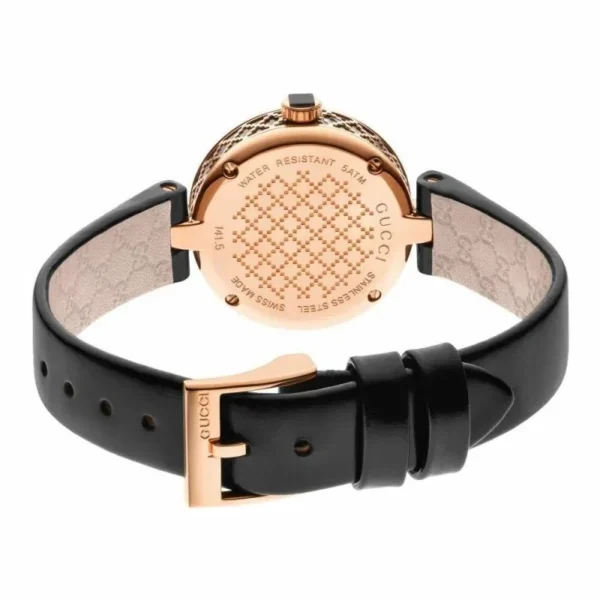 gucci-ladies-watch-ya141401-diamantissima-collection Gucci Diamantissima Quartz Black Dial Black Leather Strap Watch for Women - YA141401