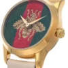 Gucci G Timeless Quartz Red & Green Dial Beige Leather Strap Watch For Women - YA1265009