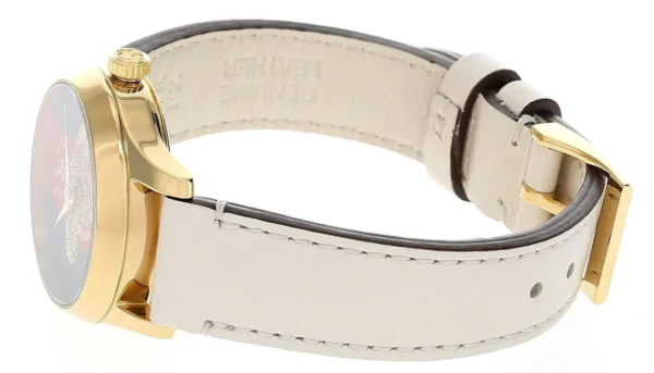 Gucci G Timeless Quartz Red & Green Dial Beige Leather Strap Watch For Women - YA1265009