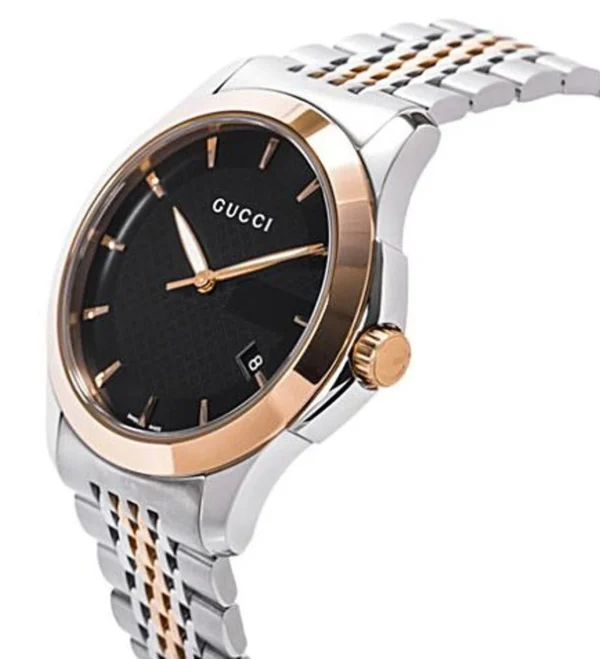gucci-watches-gucci-g-timeless-38mm-rose-gold-pvd-black-dial-mens-watch-ya126410__48003.1653348739-882915 Gucci G Timeless Black Dial Two Tone Steel Strap Watch For Men - YA126410