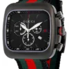 gucci-ya131202-gucci-coup-mens-chronograph-quartz-watch-59 Gucci Coupe Chronograph Quartz Black Two Tone NATO Strap Watch For Men - YA131202