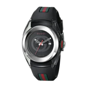 Gucci Sync Quartz Black Dial Black Rubber Strap Watch For Men - YA137301
